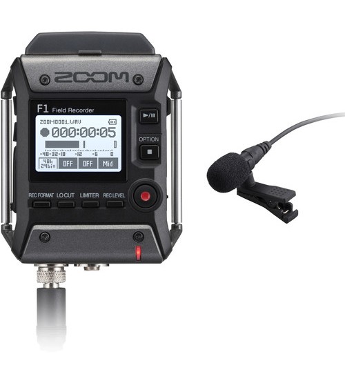 Zoom F1 Field Recorder with Lavalier Microphone 